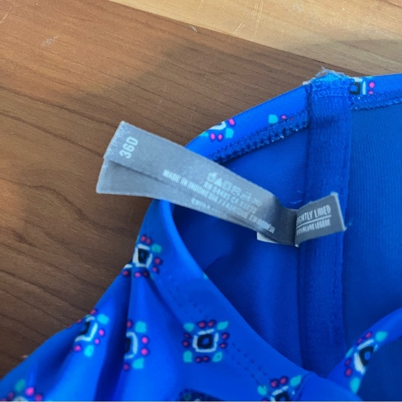 Aerie Peacock Capri Blue Bikini Swim Underwire Push Up Top 36D Padded Corset Tie - Picture 6 of 8